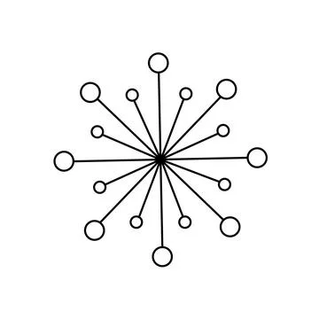 Snowflake Christmas simple doodle linear hand drawn vector illustration, wint Stock Illustration