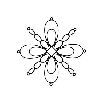 Snowflake Christmas simple doodle linear hand drawn vector illustration, wint Illustrazione stock
