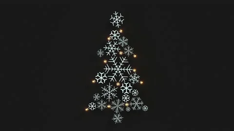 Snowflake Christmas tree 3D render animation Stock Footage 164635124