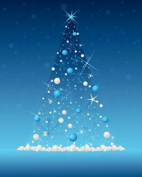 Snowflake christmas tree Stock Illustration