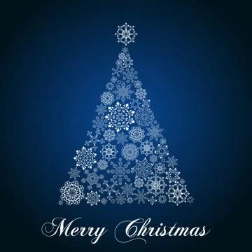 Snowflake Christmas Tree Stock Illustration