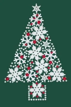 Snowflake Christmas Tree Stock Photos