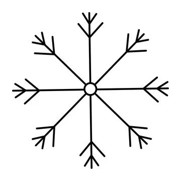 Snowflake christmas winter cold pattern line icon Stock Illustration