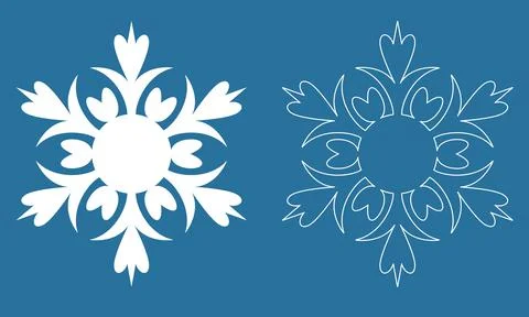 Snowflake Christmas winter, white snowflake for decoration and design Stock Illustration