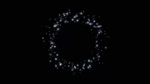 Snowflake circle frame, shiny and glowing flakes,new year and Christmas concept  Stock Footage 227966938