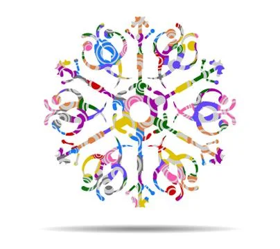 Snowflake circles icon vector イラスト素材