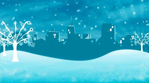Snowflake City 1080  background Stock Footage 50663580