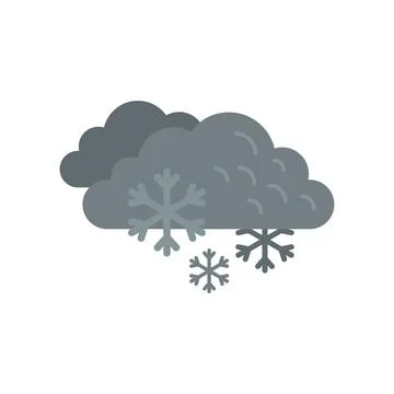 Snowflake cloud icon flat vector. Snow forecast Stock Illustration