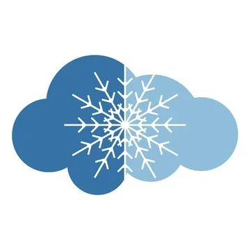 Snowflake cloud icon logo design template Stock Illustration