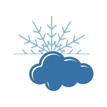 Snowflake cloud icon logo design template Stock Illustration