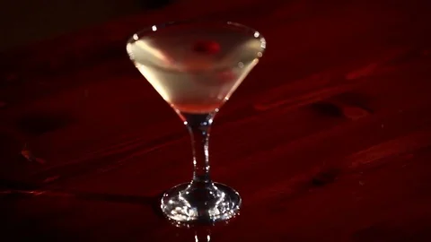 The snowflake cocktail is on the bar. Stock Footage 80309415