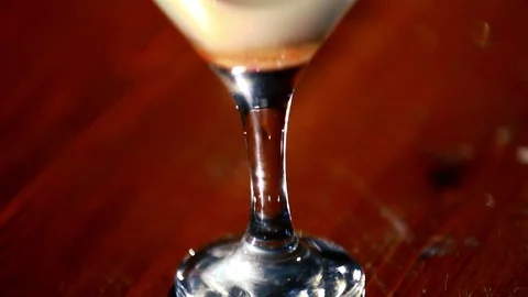 The snowflake cocktail is on the bar. Stock Footage 80309422