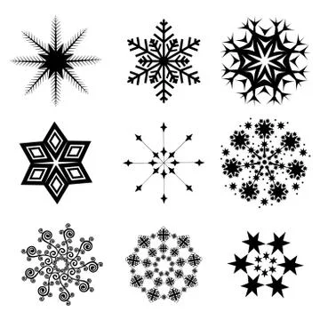 Snowflake colection Illustrazione stock