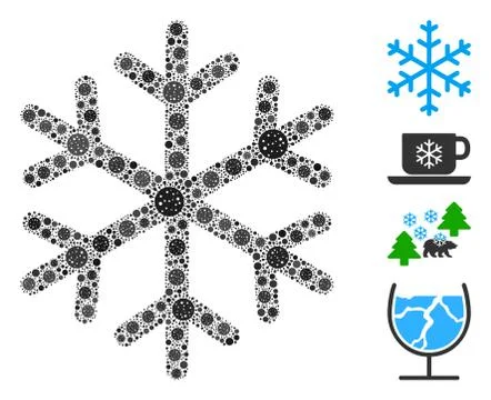 Snowflake Collage of CoronaVirus Elements Stockillustratie