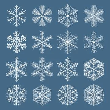 Snowflake collection Stock Illustration