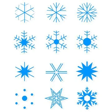 Snowflake collection isolated on white background. New Year, Christmas, des.. Stock Illustration
