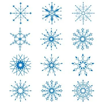 Snowflake collection vector illustration design isolated art Stock Illustration
