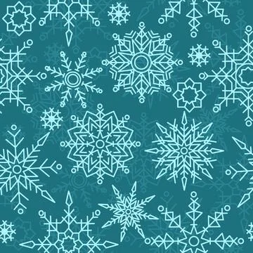 Snowflake Cool Winter Snow Seamless Pattern Background Stock Illustration