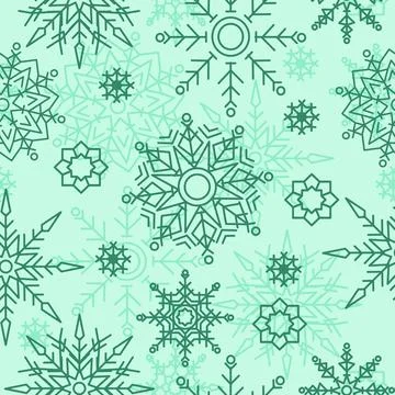 Snowflake Cool Winter Snow Seamless Pattern Background Stock Illustration