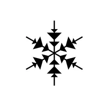 Snowflake decor black icon, vector sign on isolated background. Snowflake decor Stock Illustration