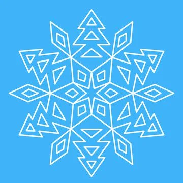 Snowflake for design, christmas tree in snowflake pattern, vector イラスト素材