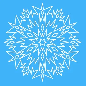 Snowflake for design, star spark geometric shape, vector illustration Stock Illustration