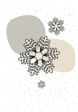 Snowflake doodle. Graphical illustration. Line art background. Stock Illustration