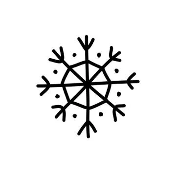 Snowflake doodle icon, vector illustration Stock Illustration
