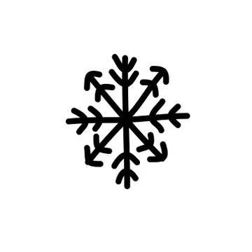 Snowflake doodle icon, vector illustration Stock Illustration