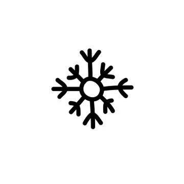 Snowflake doodle icon, vector illustration Stock Illustration