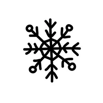 Snowflake doodle icon, vector illustration Stock Illustration