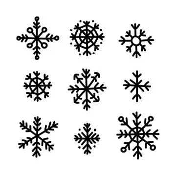 Snowflake doodle icon, vector illustration Stock Illustration