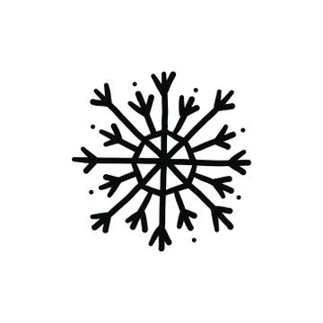 Snowflake doodle icon, vector illustration Stock Illustration