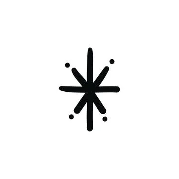 Snowflake doodle icon, vector illustration Stock Illustration