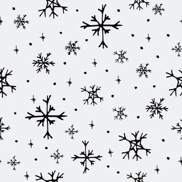 Snowflake doodle pattern. Stock Illustration