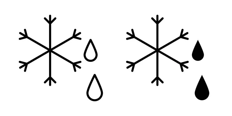 Snowflake droplets icon vector, symbol, logo illustrations Stock Illustration