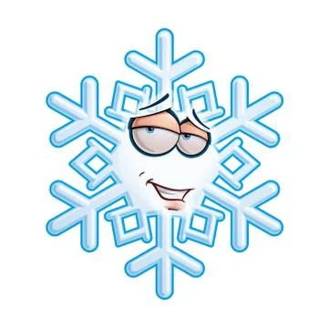 Snowflake emoticon - romantic. Stock Illustration