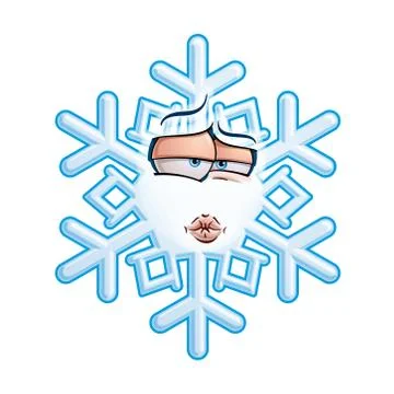 Snowflake emoticon - smooch Stock Illustration