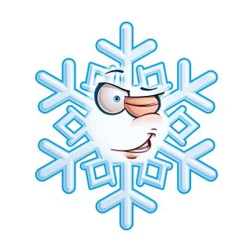 Snowflake emoticon - wink Stock Illustration