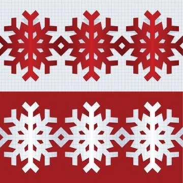 Snowflake flat border line. Vector illustration. Illustrazione stock