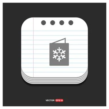 Snowflake flat icon  Gray icon on Notepad Style template Vector EPS 10 Free I イラスト素材