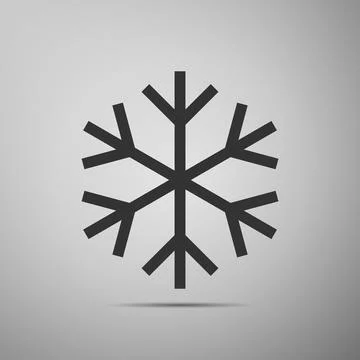 Snowflake flat icon on grey background. Vector Illustration Stock Illustration