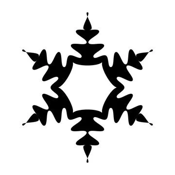 Snowflake flat icon. Snow simple sign. Snowflake black template. Snowflake Stock Illustration