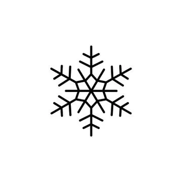 Snowflake flat icon. vector illustration black on white background Stock Illustration