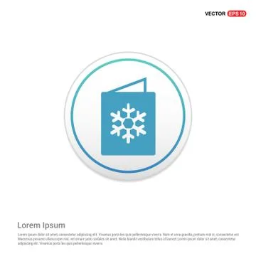 Snowflake flat icon  - white circle button Stock Illustration