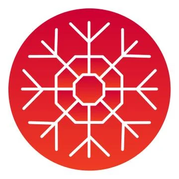 Snowflake flat icon. Winter snow crystal theme symbol, gradient style pictogram Stock Illustration