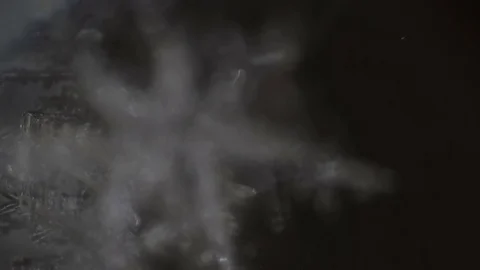 Snowflake forms spherical drop of water Stock Footage 72787884