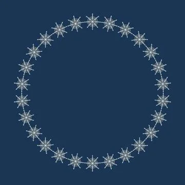 Snowflake frame blue background for any design Illustrazione stock