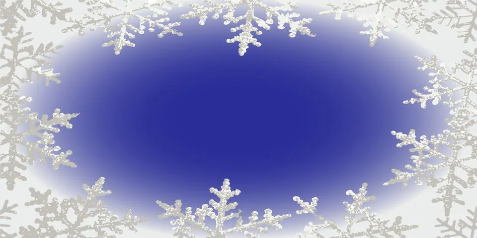 Snowflake frame for a greeting card. Winter frame with snowflakes. Vector Stock Illustration