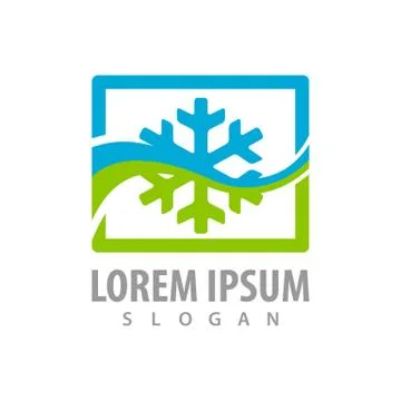 Snowflake frame logo concept design. Symbol graphic template element vector Stock Illustration